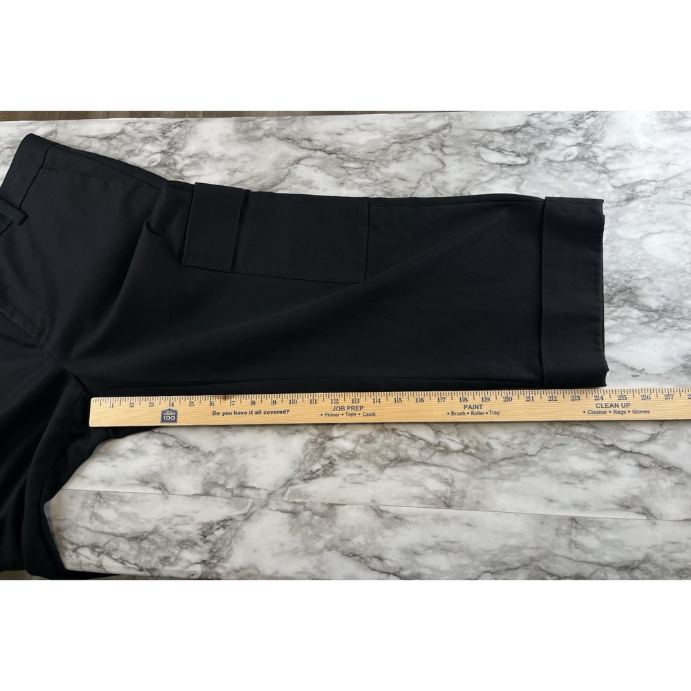 VINCE Women's Cotton Stretch Cropped Utility Pant Wide Leg Black Minimalist 12 - Picture 9 of 10